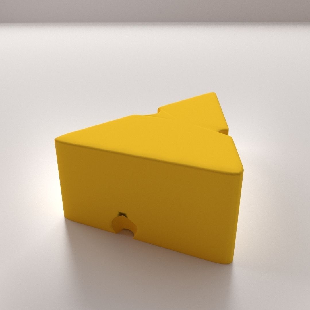 Cheese piece of 3D model_2
