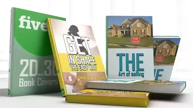 3D books with customisable textures 3D model