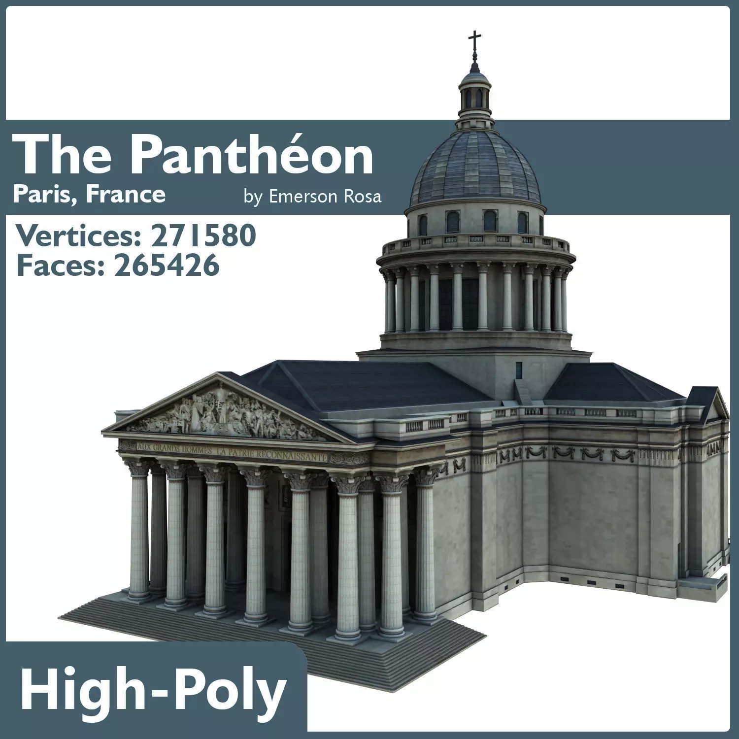 French Pantheon 3D model