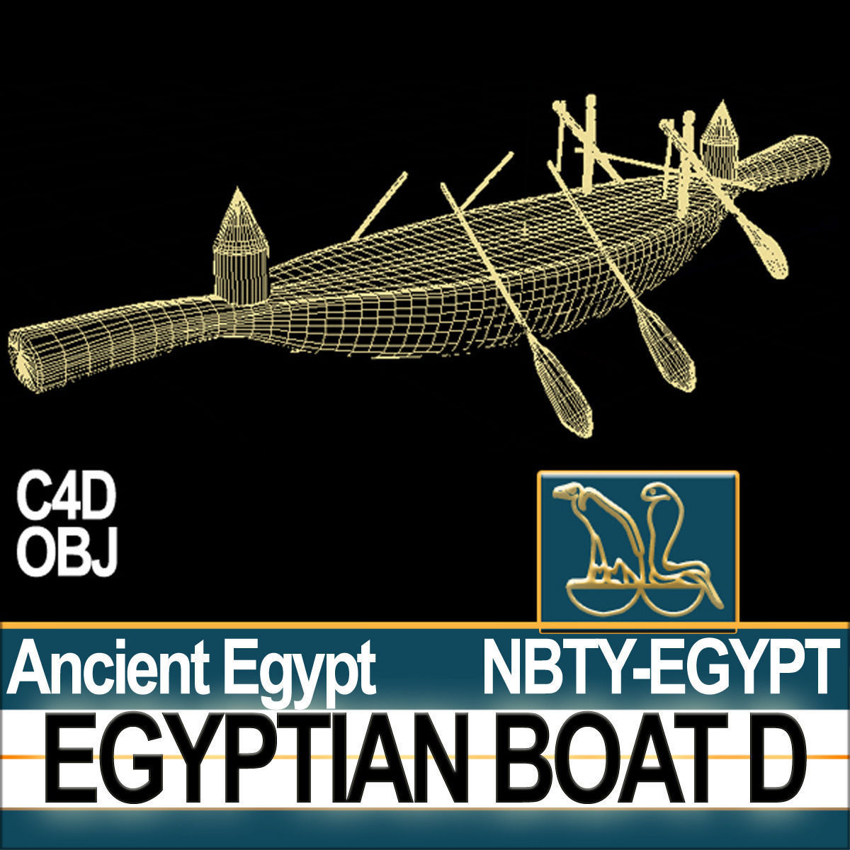 Ancient Egypt Boat D 3D model_4