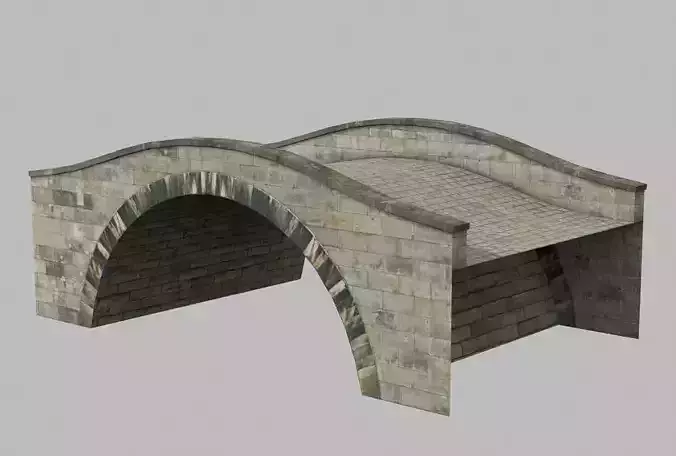 Canal bridge 2 Low-poly 3D model