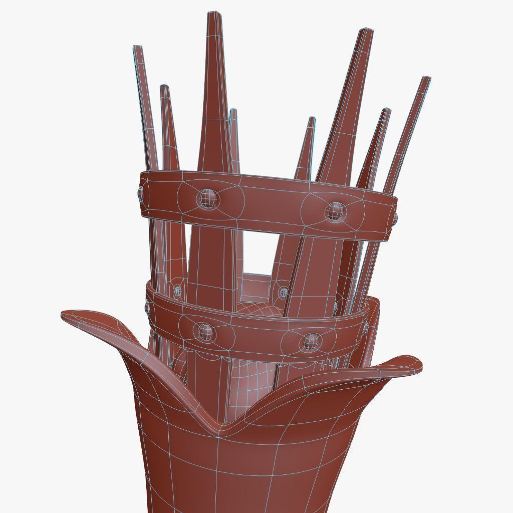 Medieval Torch 3D model_6