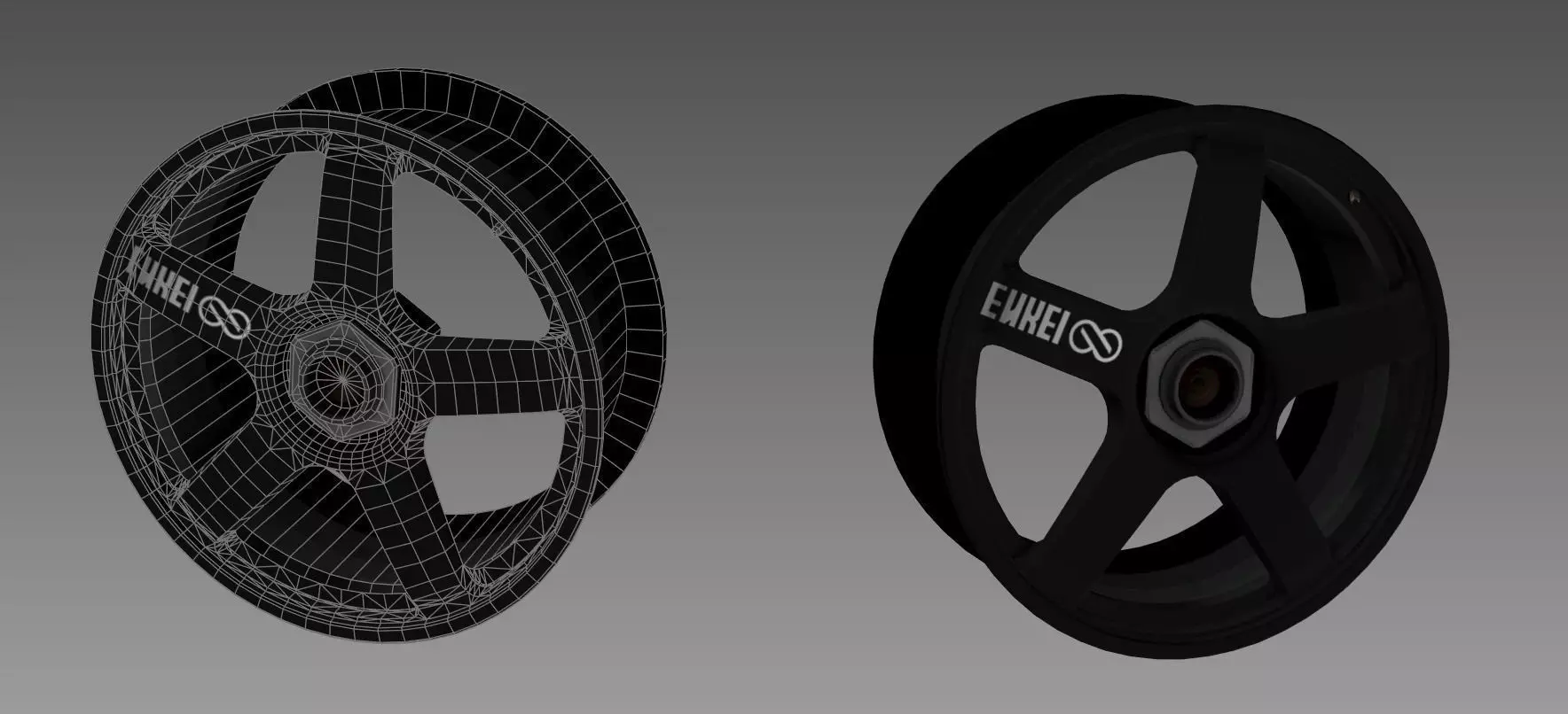 Enkei Evo race car alloy Low-poly 3D model_0