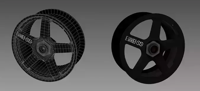 Enkei Evo race car alloy Low-poly 3D model