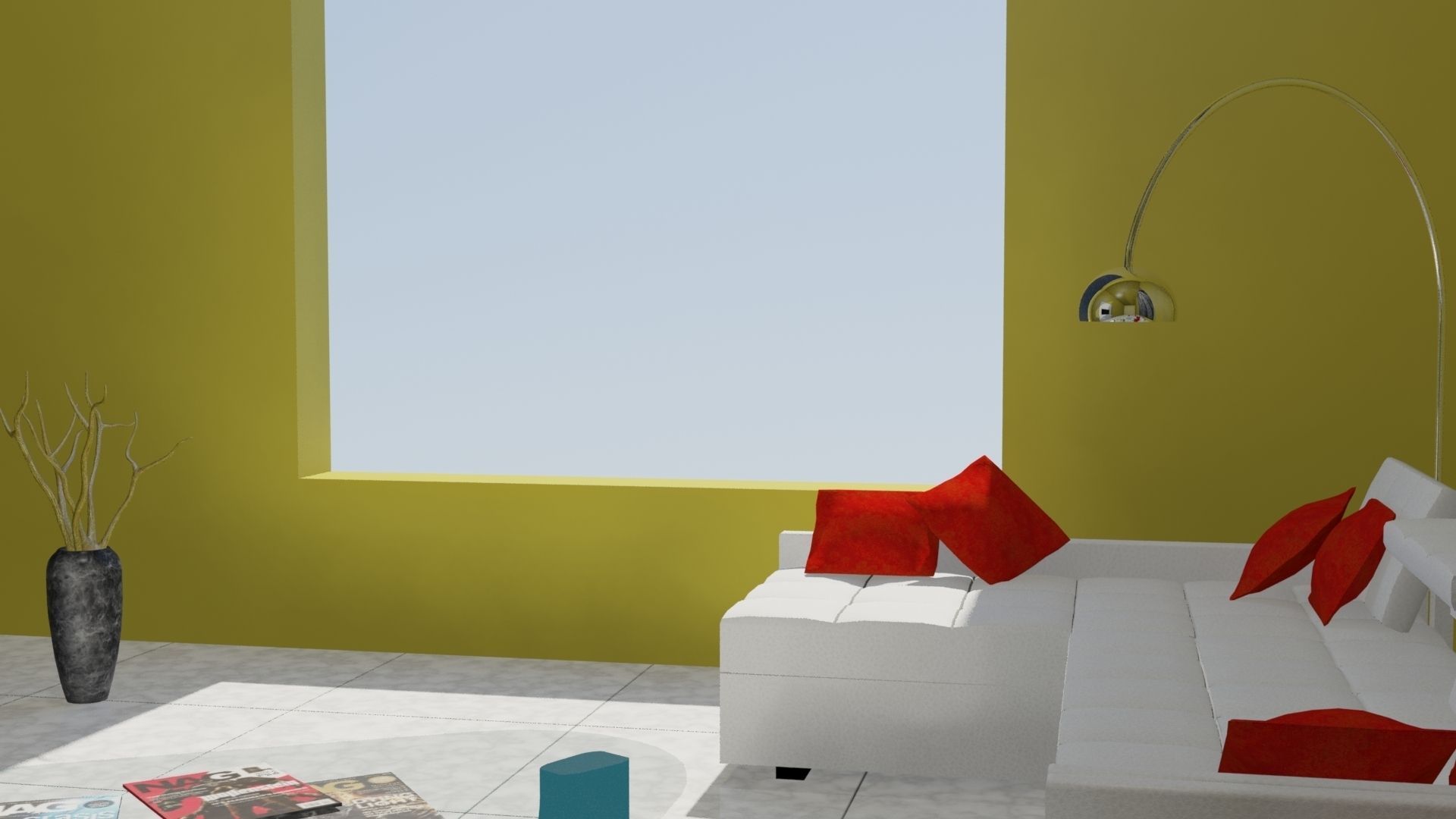 Contemporary living area free Free 3D model_2