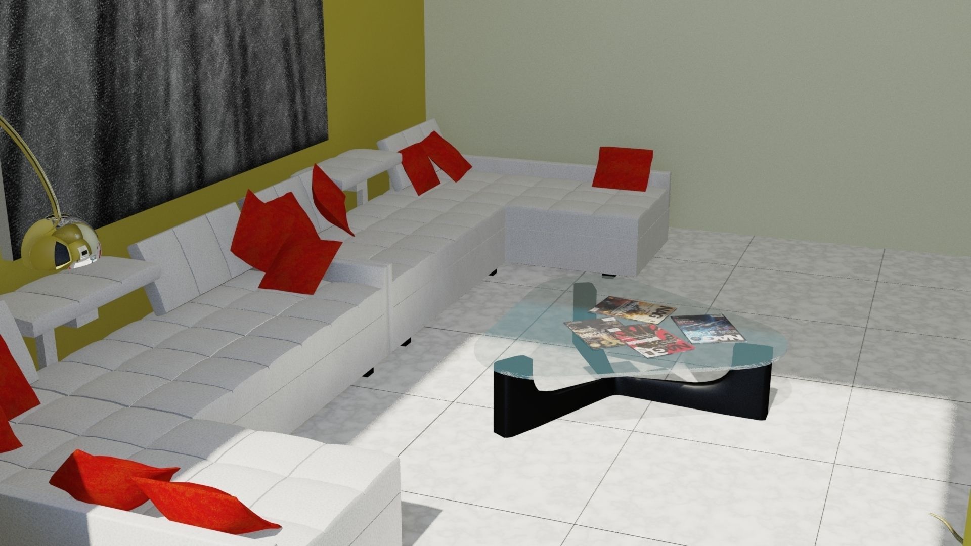 Contemporary living area free Free 3D model_1