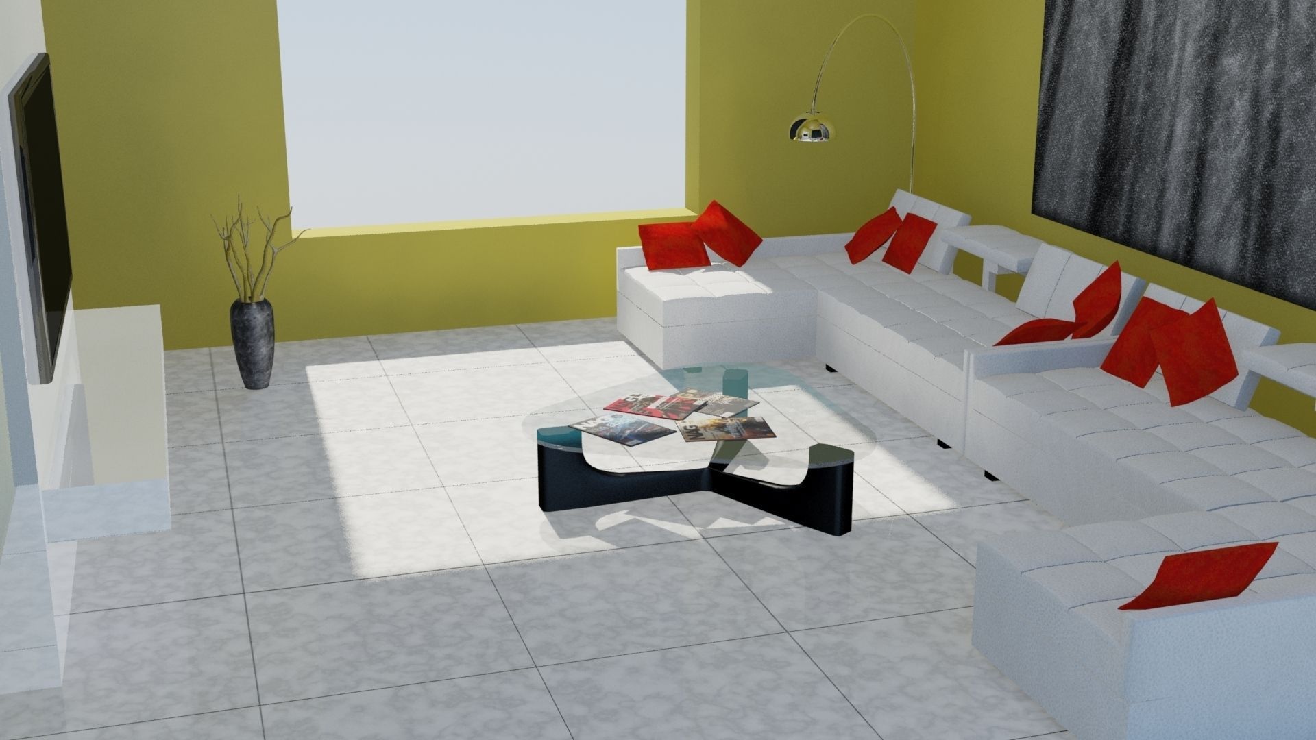 Contemporary living area free Free 3D model_6