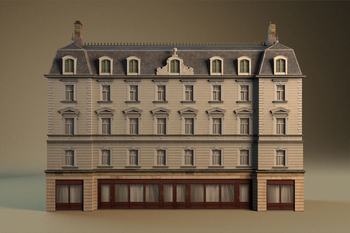 European building 03 Low-poly 3D model_7