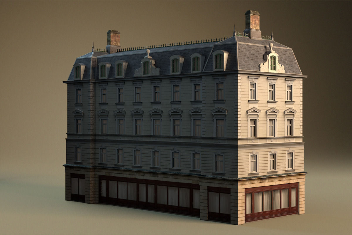 European building 03 Low-poly 3D model_8