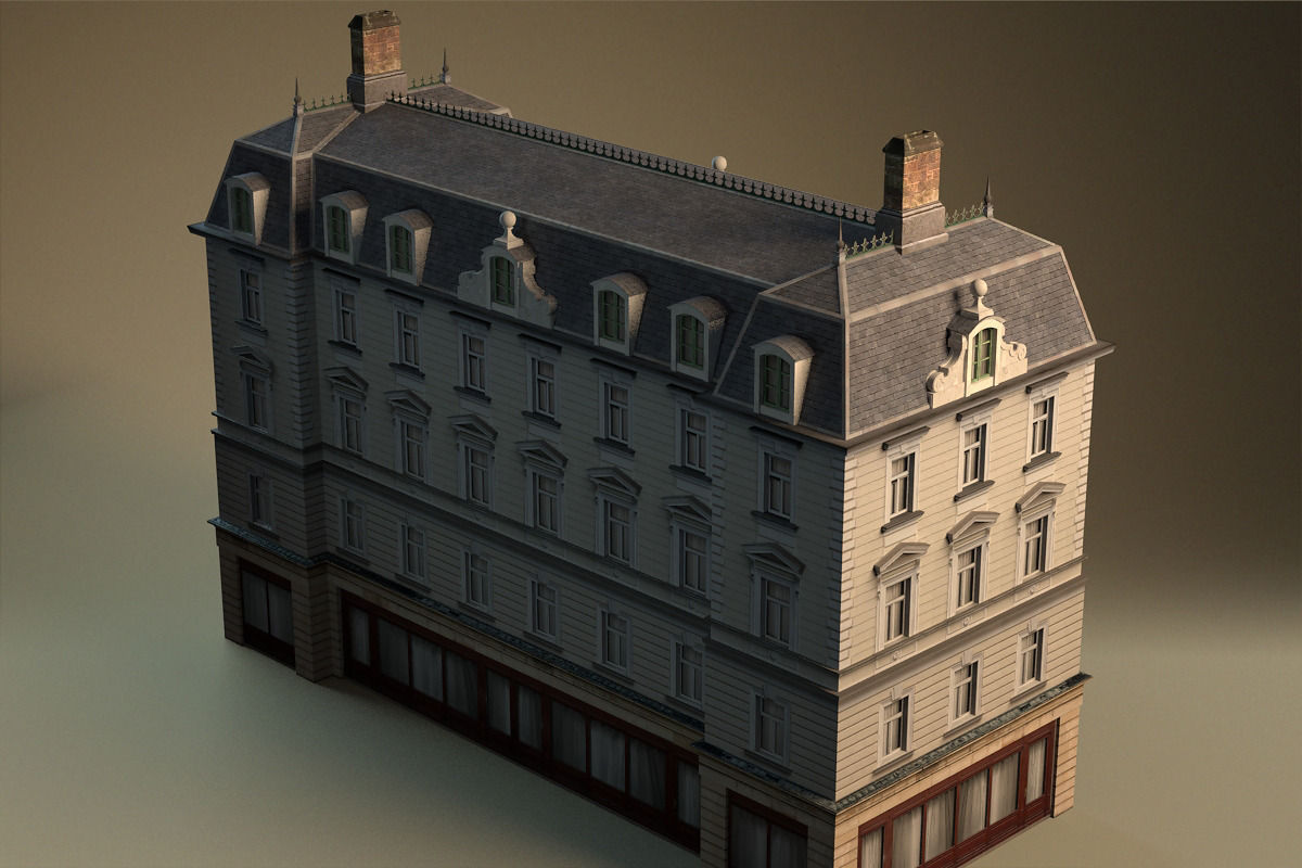 European building 03 Low-poly 3D model_9