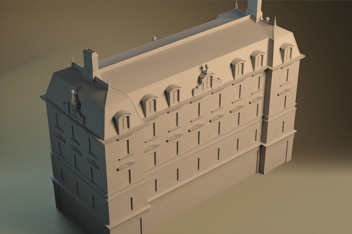 European building 03 Low-poly 3D model_16