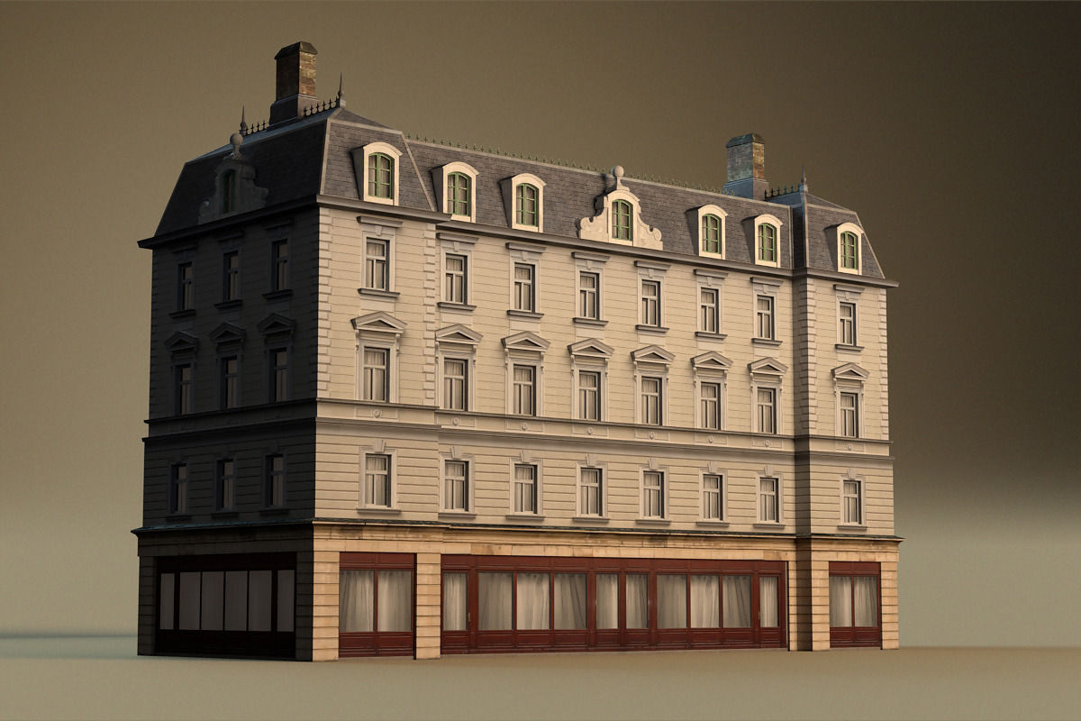 European building 03 Low-poly 3D model_5
