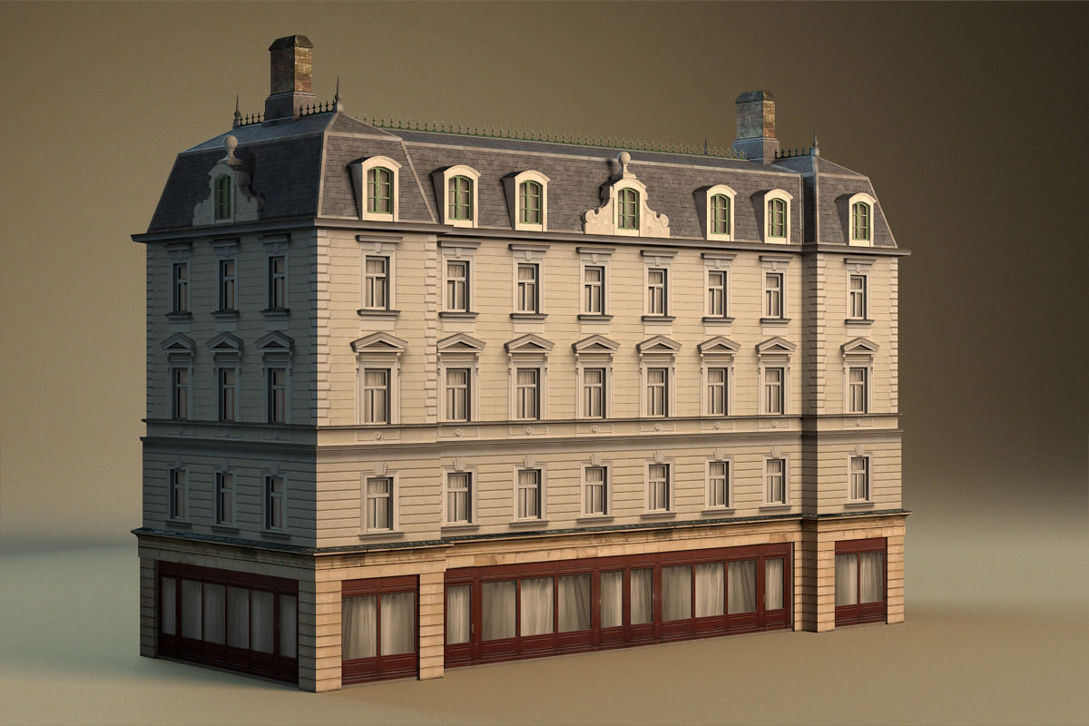 European building 03 Low-poly 3D model_4