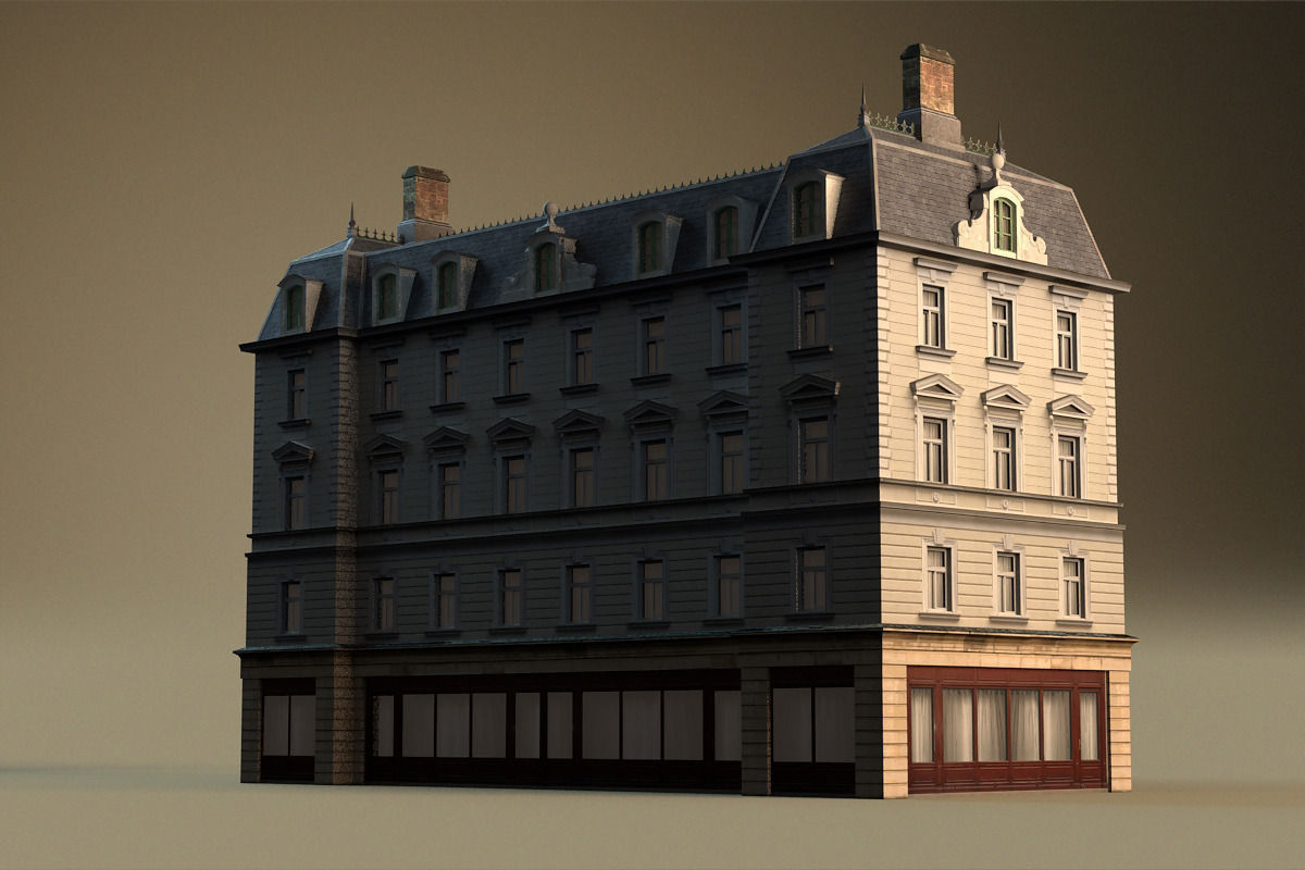 European building 03 Low-poly 3D model_10