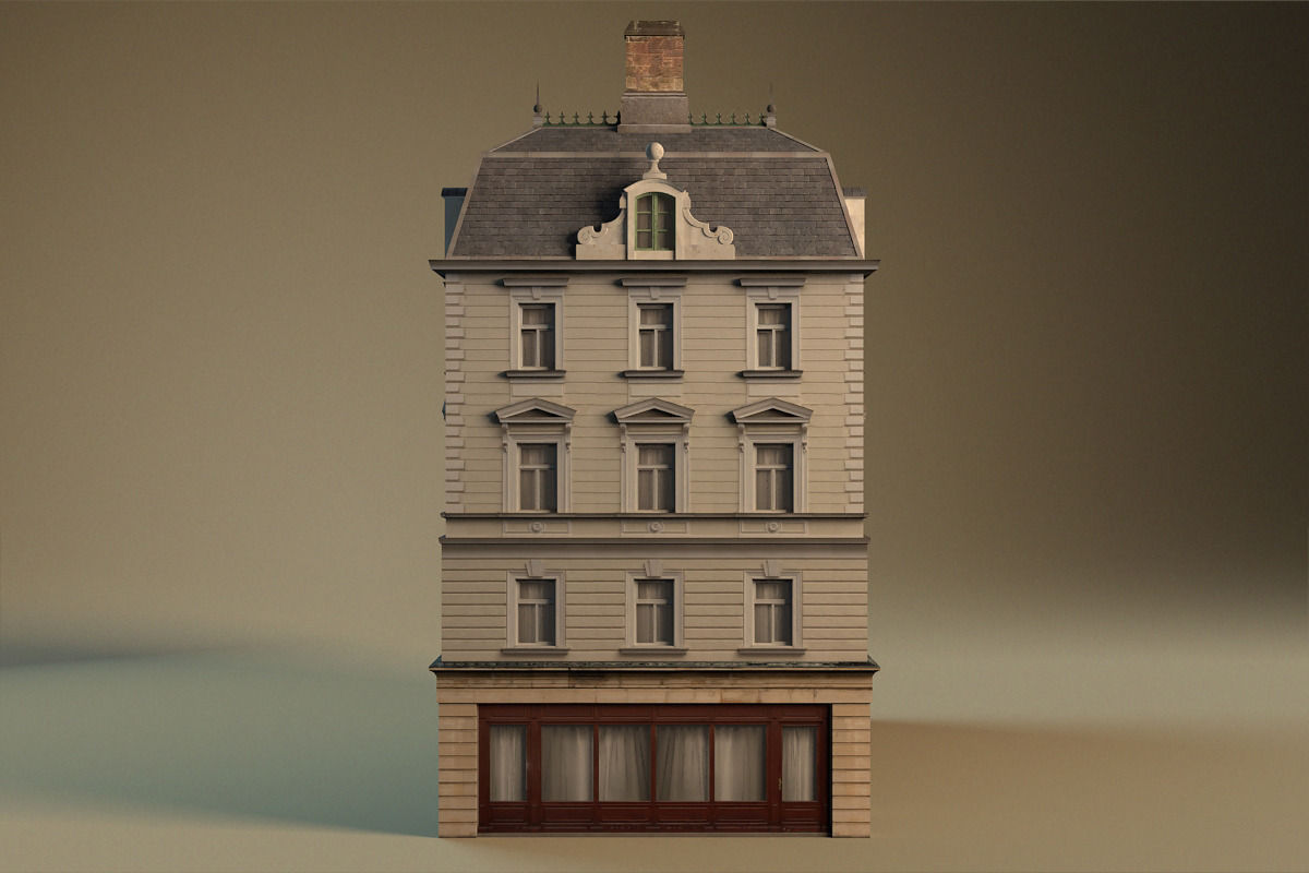 European building 03 Low-poly 3D model_11