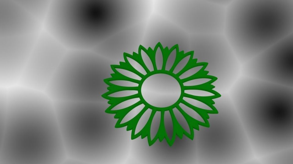 Pendant sunflower 3D print model_0