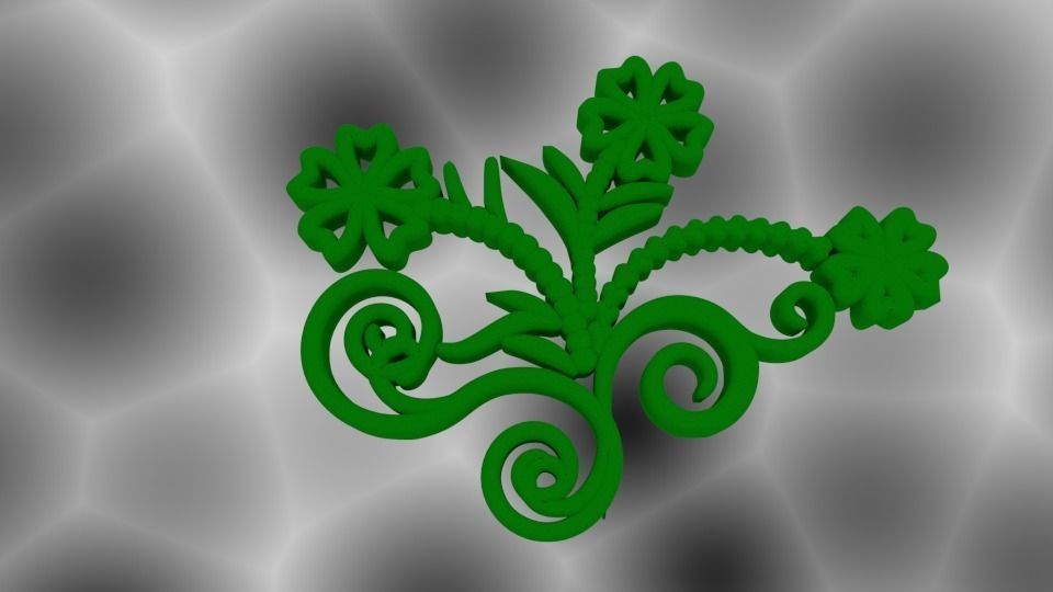Pendant flower 3D print model_0