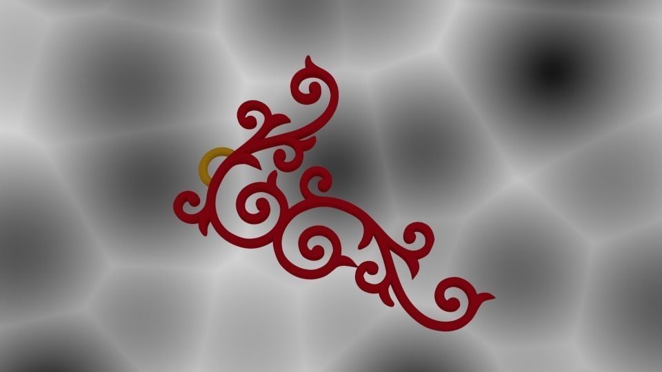 Pendant swirled design 3D print model_0