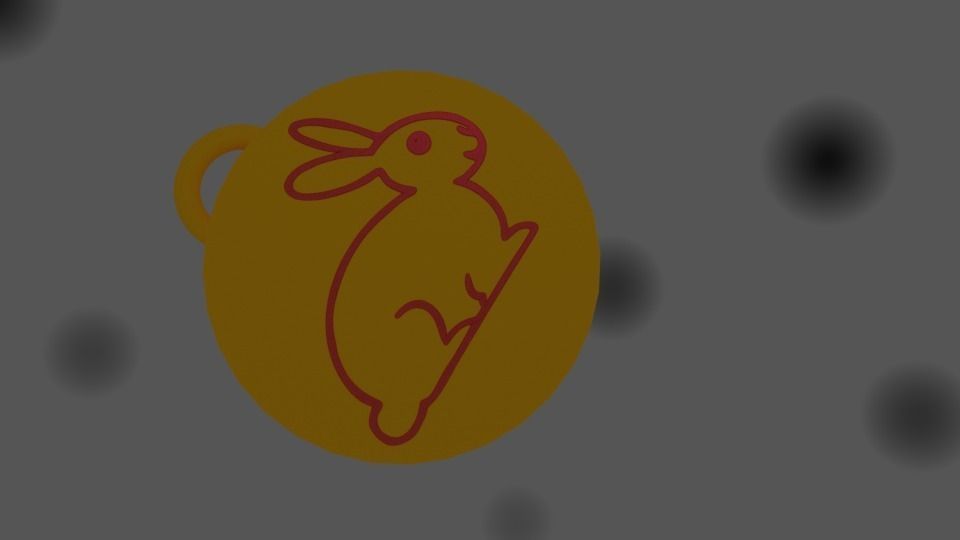 Pendant Rabbit 3D print model_0
