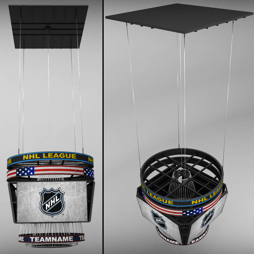 Jumbotron squared scoreboard display 3D model_4