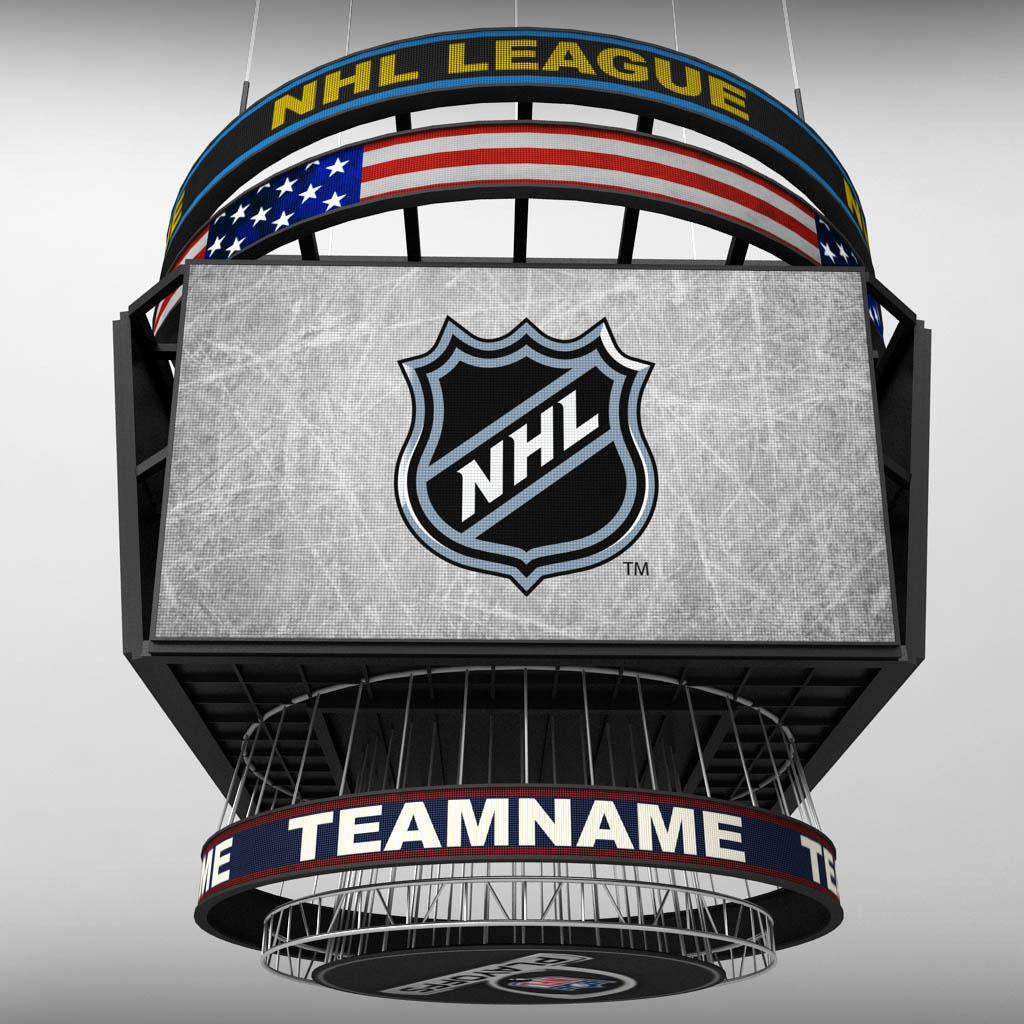 Jumbotron squared scoreboard display 3D model_1