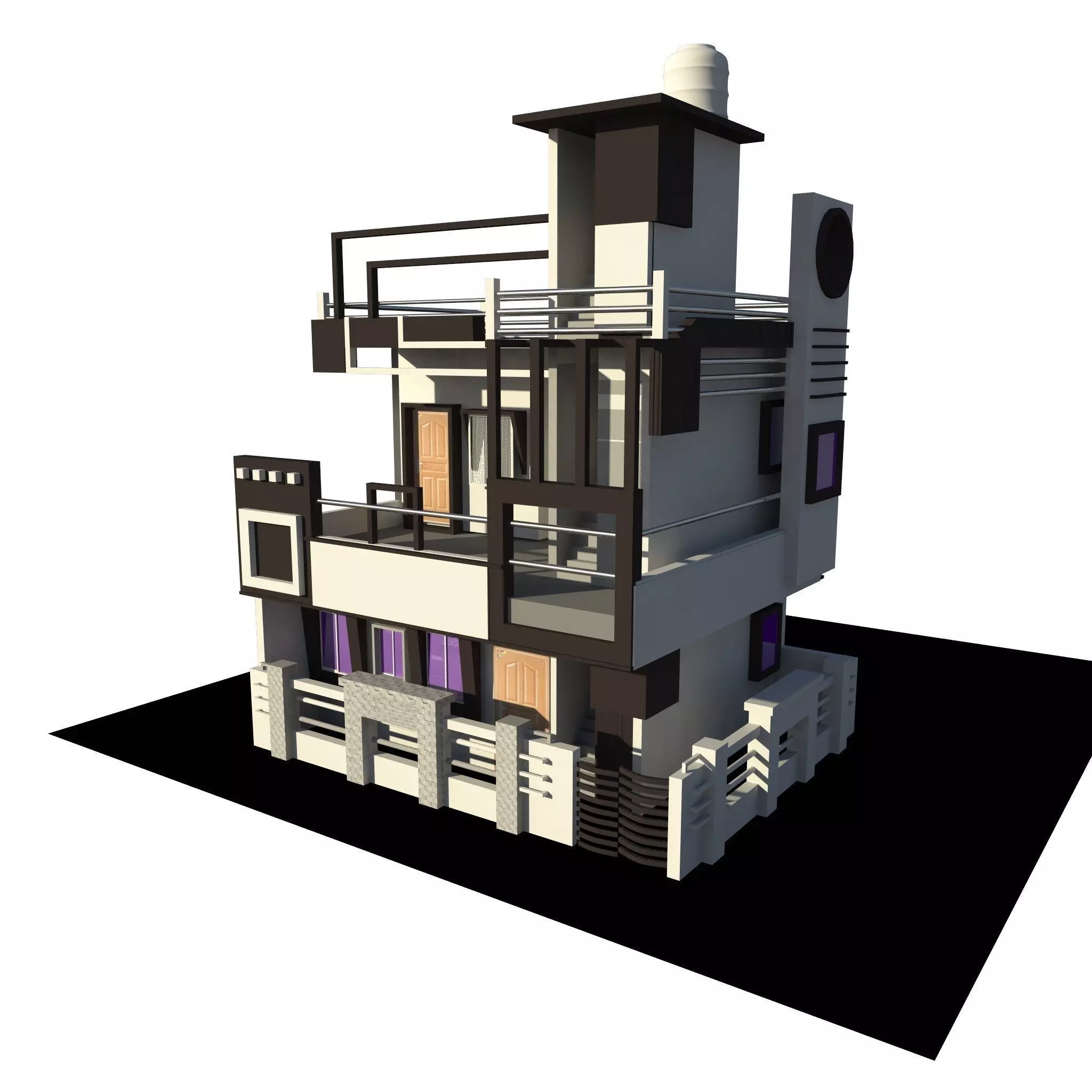 Indian 3D Home Low-poly 3D model_0
