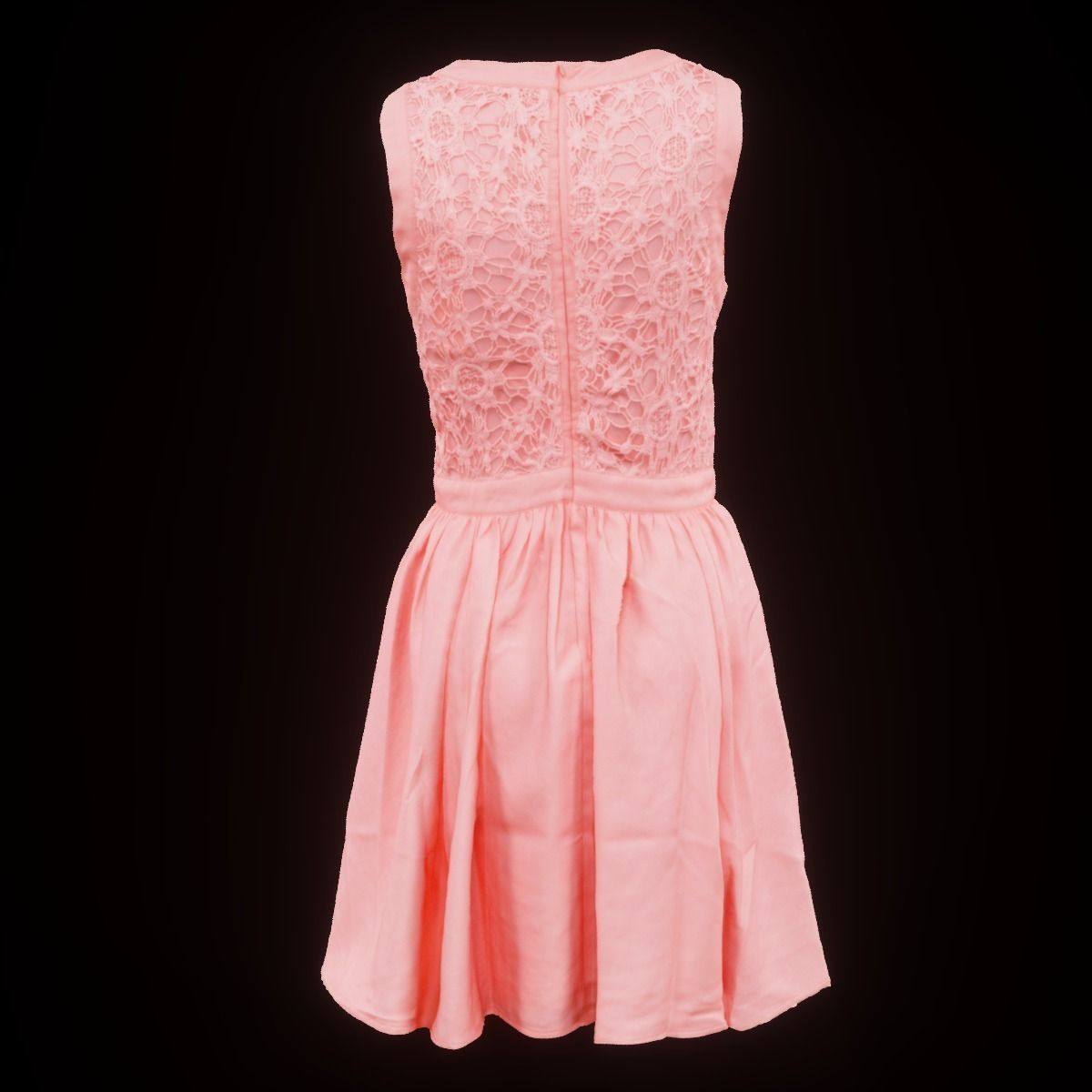 Salmon Coloured Dress Low-poly 3D model_3