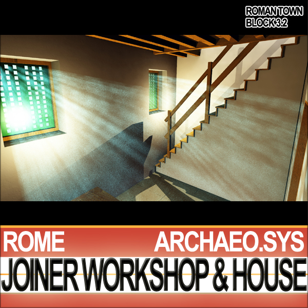 Ancient Roman Town Joiner Workshop House 3 2 3D model_12