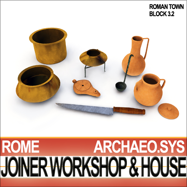Ancient Roman Town Joiner Workshop House 3 2 3D model_28