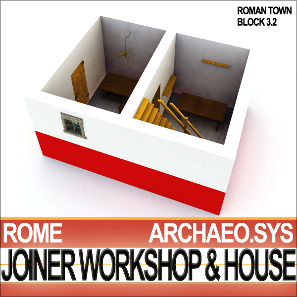 Ancient Roman Town Joiner Workshop House 3 2 3D model_7