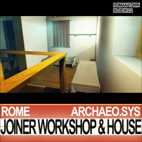 Ancient Roman Town Joiner Workshop House 3 2 3D model_8