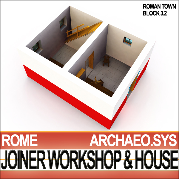 Ancient Roman Town Joiner Workshop House 3 2 3D model_2