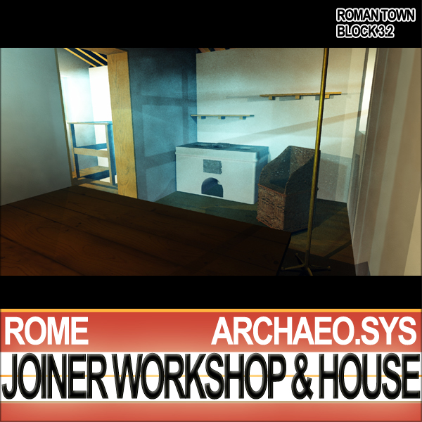 Ancient Roman Town Joiner Workshop House 3 2 3D model_11