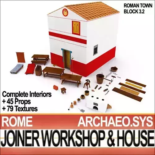 Ancient Roman Town Joiner Workshop House 3 2 3D model