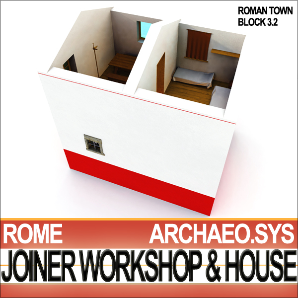 Ancient Roman Town Joiner Workshop House 3 2 3D model_5