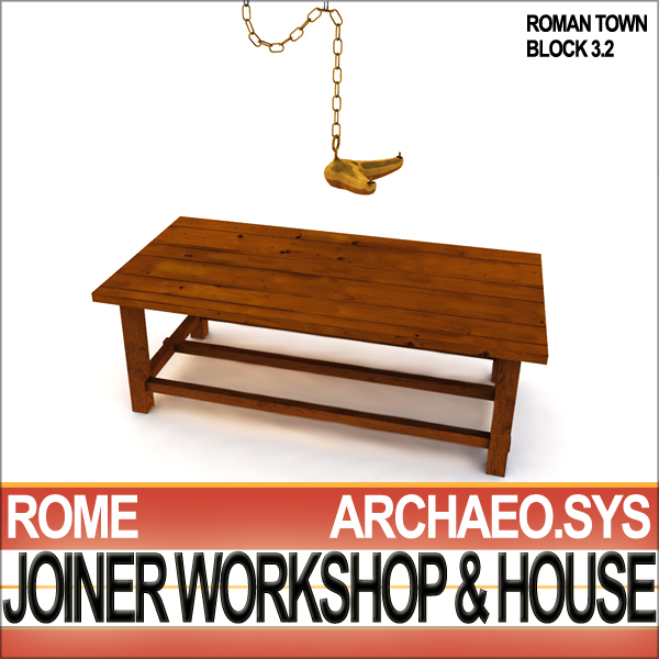 Ancient Roman Town Joiner Workshop House 3 2 3D model_10