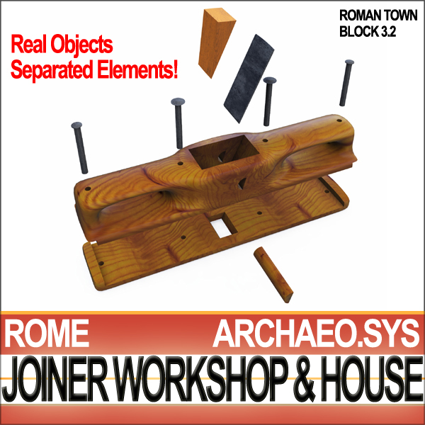 Ancient Roman Town Joiner Workshop House 3 2 3D model_13