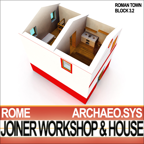 Ancient Roman Town Joiner Workshop House 3 2 3D model_1
