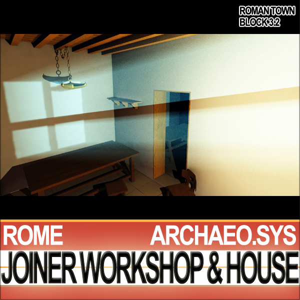 Ancient Roman Town Joiner Workshop House 3 2 3D model_9