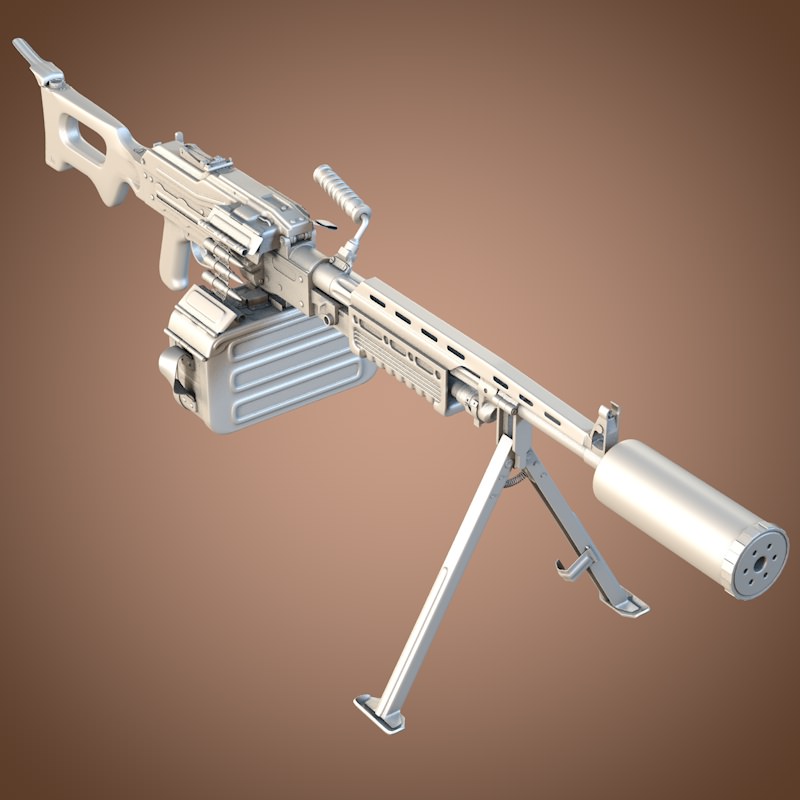Kalashnikov Barsuk AEK-999 Machine Gun 3D model_9