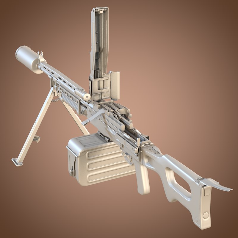 Kalashnikov Barsuk AEK-999 Machine Gun 3D model_11