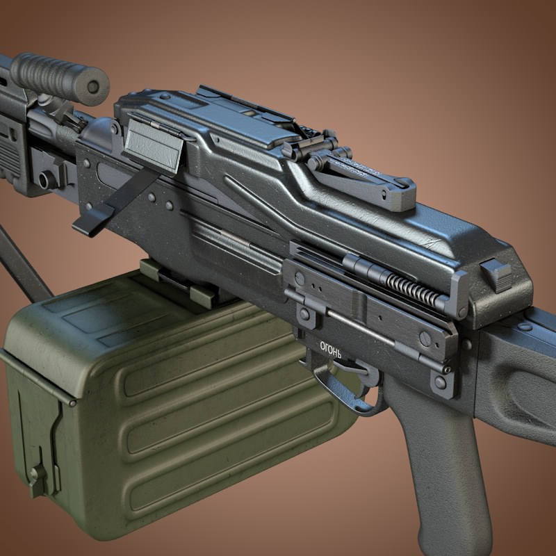 Kalashnikov Barsuk AEK-999 Machine Gun 3D model_6