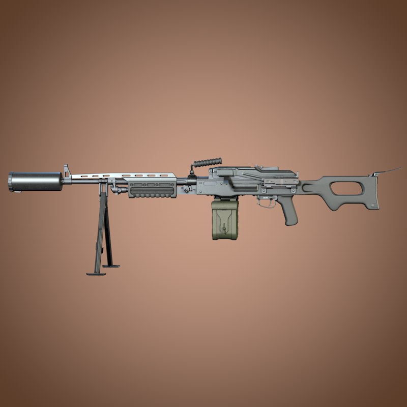 Kalashnikov Barsuk AEK-999 Machine Gun 3D model_4