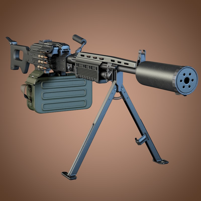 Kalashnikov Barsuk AEK-999 Machine Gun 3D model_2