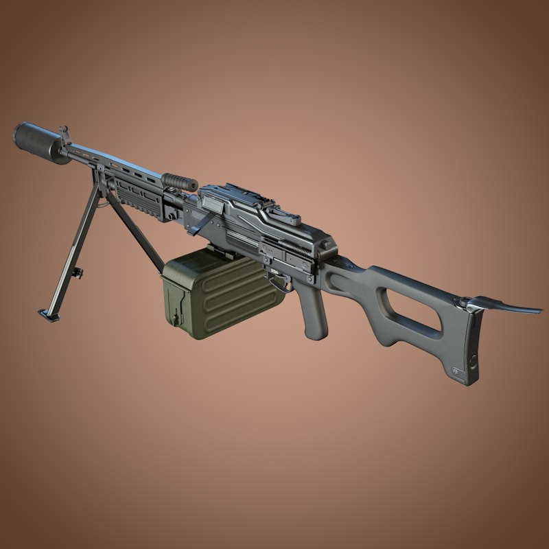 Kalashnikov Barsuk AEK-999 Machine Gun 3D model_1