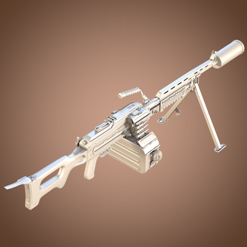 Kalashnikov Barsuk AEK-999 Machine Gun 3D model_8
