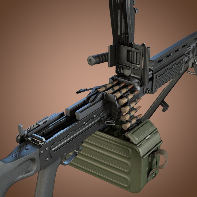 Kalashnikov Barsuk AEK-999 Machine Gun 3D model_7