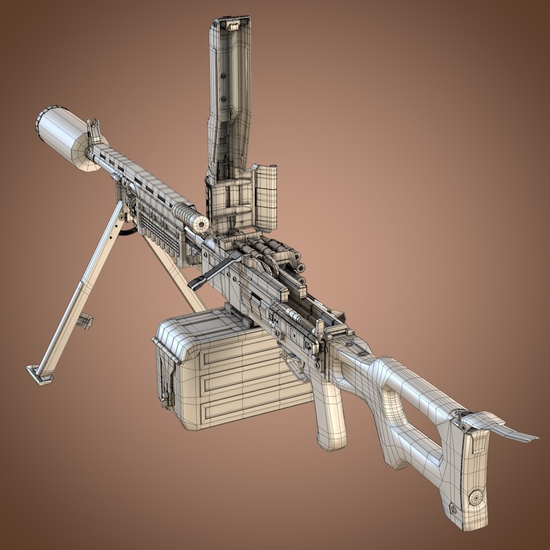 Kalashnikov Barsuk AEK-999 Machine Gun 3D model_13