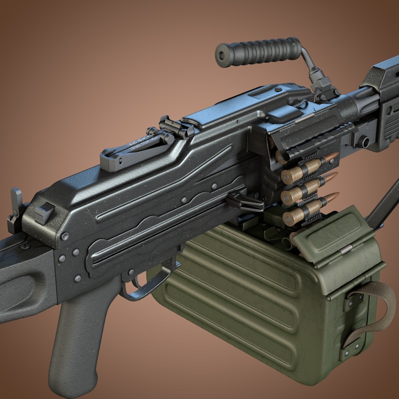 Kalashnikov Barsuk AEK-999 Machine Gun 3D model_5