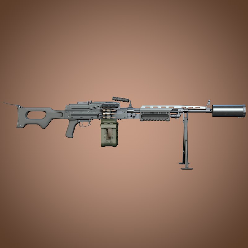 Kalashnikov Barsuk AEK-999 Machine Gun 3D model_3